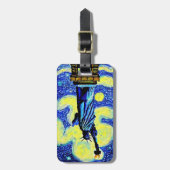 ニューヨークの星空の夜景の像 ラゲッジタグ (正面縦)