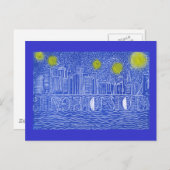 ニューヨークの星空の夜…ジョン・ガルトって誰? ポストカード (正面/裏面)