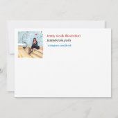 ニューヨークの書店での冬の読書 招待状 (裏面)