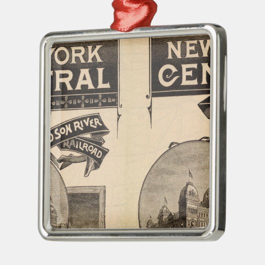 ニューヨークの本部およびハドソン川の鉄道 メタルオーナメント (左)