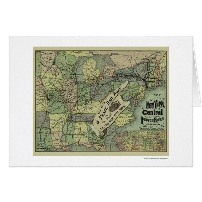 ニューヨークの本部及びハドソンの鉄道地図1876年 (正面横)