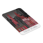 ニューヨークの標高バイナイト – 赤 マグネット (右側)