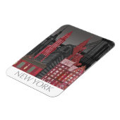 ニューヨークの標高バイナイト – 赤 マグネット (左側)