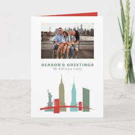 ニューヨークの歴史的建造物とスカイラインのクリスマス シーズンカード