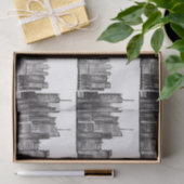 ニューヨークの水の色マンハッタンスカイラインブラック 薄葉紙 (ギフト)