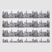 ニューヨークの水の色マンハッタンスカイラインブラック 薄葉紙 (正面)