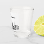 ニューヨークの水の色マンハッタンスカイライン ショットグラス (右)