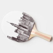 ニューヨークの水の色マンハッタンスカイライン 卓球ラケット (横)