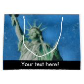 、ニューヨークの水彩画の絵を描くこと自由の女神 ラージペーパーバッグ (正面)