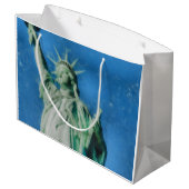 、ニューヨークの水彩画の絵を描くこと自由の女神 ラージペーパーバッグ (裏面アングル)