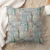 ニューヨークの水彩画 クッション (ブランケット)