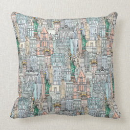 ニューヨークの水彩画 クッション