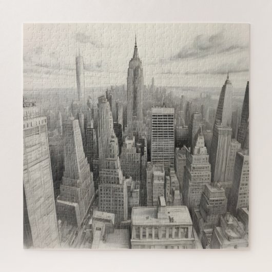 ニューヨークの水彩画 ジグソーパズル (縦)