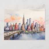 ニューヨークの水彩画 ポストカード (正面)