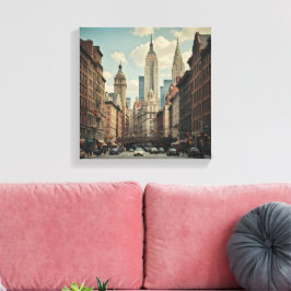 ニューヨークの活気ある都市 キャンバスプリント