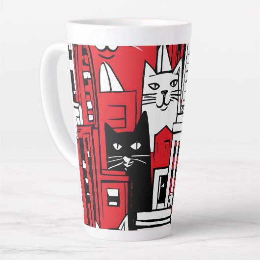 ニューヨークの猫 カフェラテマグ (左アングル)