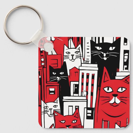 ニューヨークの猫 キーホルダー (正面)