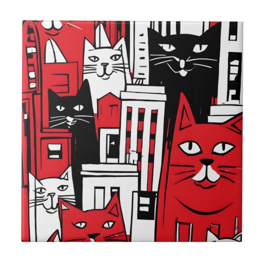 ニューヨークの猫 タイル (正面)