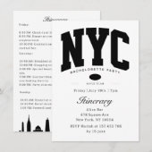 ニューヨークの白黒イテリナリー 招待状 (正面/裏面)