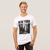 ニューヨークの白黒画像のデザイン トライブレンドTシャツ (正面全面)