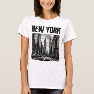 ニューヨークの白黒画像のデザイン Tシャツ