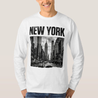 ニューヨークの白黒画像のデザイン Tシャツ