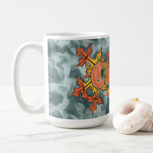 ニューヨークの秋のキャットスキルズ離れ、秋グラウンド コーヒーマグカップ (ドーナツ)