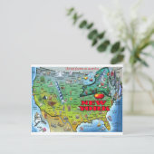 ニューヨークの米国の地図 ポストカード (スタンド正面)