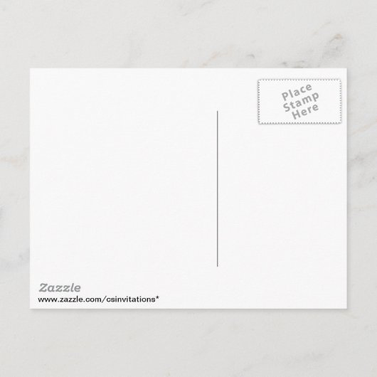 ニューヨークの細い縦縞および大きいAppleからの挨拶 インビテーションポストカード (裏面)