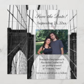 ニューヨークの結婚式 NYC ブルックリン橋 招待状 (正面/裏面)