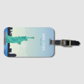 ニューヨークの自由のビンテージ・トラベルの像 ラゲッジタグ (正面横)