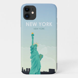ニューヨークの自由のビンテージ・トラベルの像 iPhone 11 ケース