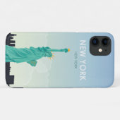 ニューヨークの自由のビンテージ・トラベルの像 Case-Mate iPhoneケース (裏面(横))