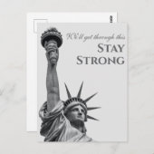 ニューヨークの自由の女神，引用文ステイストロング ポストカード (正面/裏面)