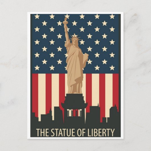 ニューヨークの自由ヴィンテージ ポストカード (正面)