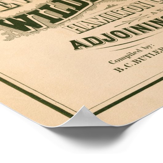 ニューヨークの荒野だ。1879の地図。 ポスター (角)