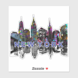 ニューヨークの落書きスカイライン シール
