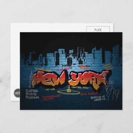 ニューヨークの落書きポストカード ポストカード (正面/裏面)