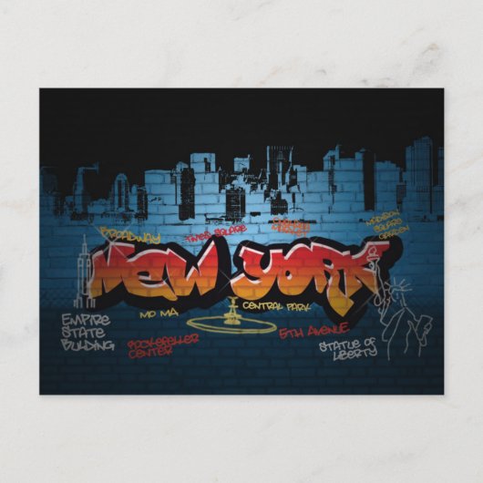 ニューヨークの落書きポストカード ポストカード (正面)