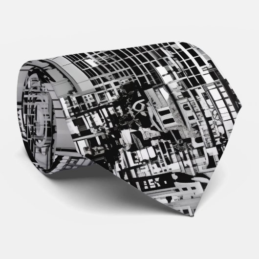 ニューヨークの街並み（モノクロ） ネクタイ (ロール)