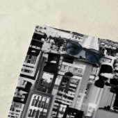 ニューヨークの街並み（モノクロ） ビーチタオル (インサイチュ)