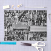 ニューヨークの街並み（モノクロ） 薄葉紙 (クラフト)