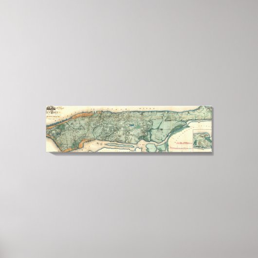 ニューヨークの衛生地形図 キャンバスプリント (正面)