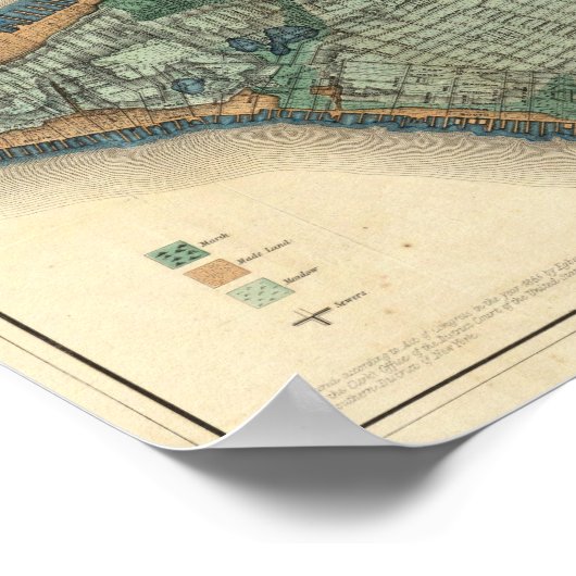 ニューヨークの衛生地形図 ポスター (角)