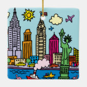 ニューヨークの観光建物 セラミックオーナメント (裏面)