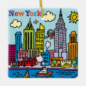 ニューヨークの観光建物 セラミックオーナメント (正面)