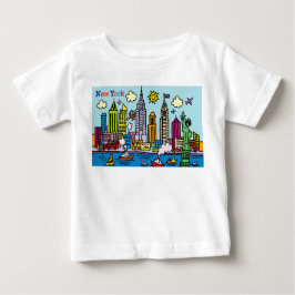 ニューヨークの観光建物 ベビーTシャツ