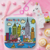 ニューヨークの観光建物 ペーパープレート (パーティー)