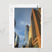 ニューヨークの超高層ビルの反射 ポストカード (正面/裏面)