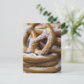 ニューヨークの通りベンダーの巨大なプレッツェルの販売 ポストカード (スタンド正面)